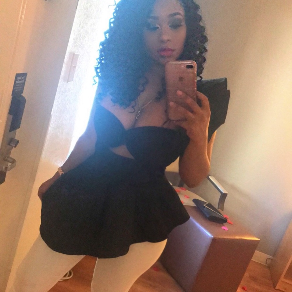 Black peplum top